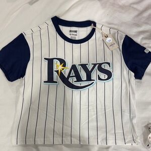 Tampa Bay Rays Navy and White Striped Tee